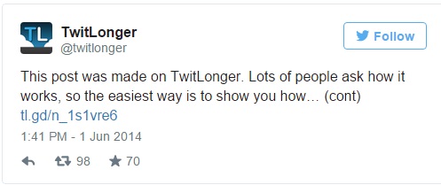 حذف محدودیت 140 کاراکتری توئیتر