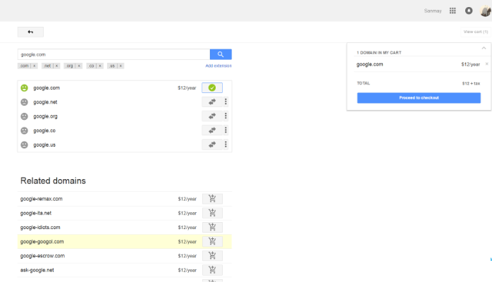 دامنه گوگل دات کام، 12 دلار!