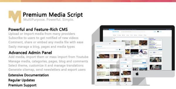 اسکریپت اشتراک گذاری چند رسانه ای Premium Media Script نسخه 1.5.1