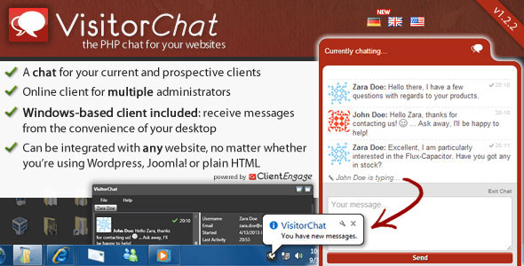 اسکریپت پشتیبانی آنلاین VisitorChat نسخه 1.2.2