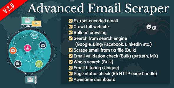 اسکریپت استخراج و مدیریت ایمیل Advanced Email Scraper نسخه 1.1