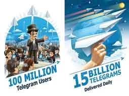 کاربران تلگرام 100 میلیونی شدند