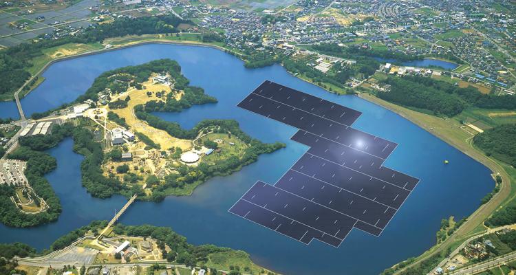 نصب صفحات خورشیدی شناور در ژاپن