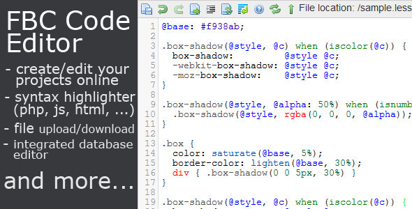 اسکریپت مدیریت فایل و ویرایشگر کد FBC Code Editor نسخه 0.3