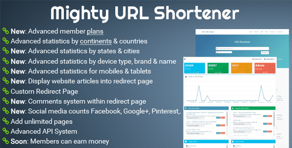 اسکریپت کوتاه کننده لینک Mighty URL Shortener نسخه 1.0.1