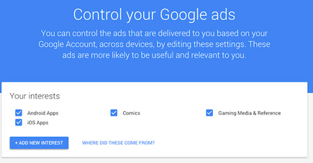 امکان کنترل تبلیغات با گوگل2