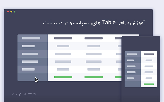آموزش طراحی Table های ریسپانسیو در وب سایت