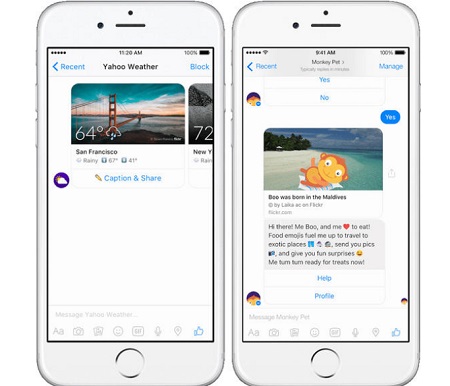 خدمات ویژه یاهو در پیام رسان فیسبوک