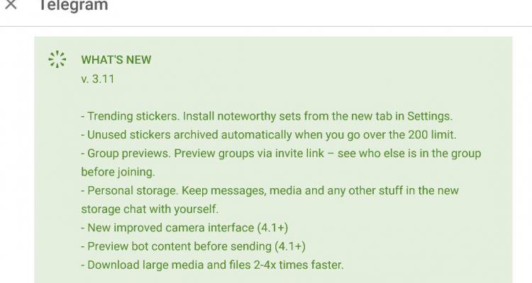 امکانات ورژن 3.11 تلگرام