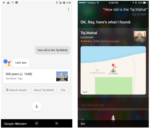برتری دستیار صوتی گوگل از سیری اپل2