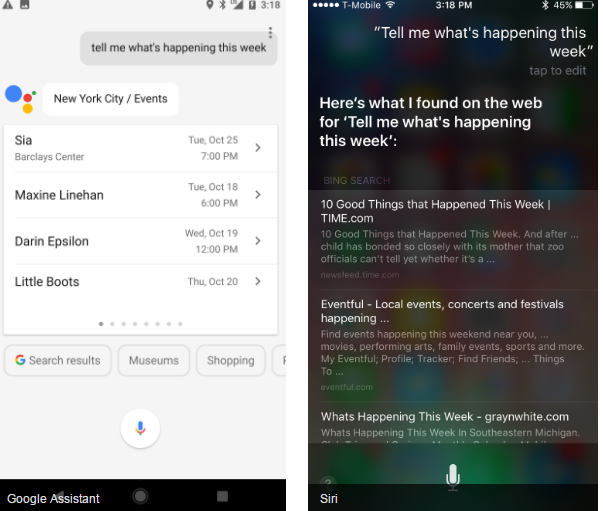 برتری دستیار صوتی گوگل از سیری اپل5