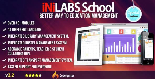 اسکریپت مدیریت مدارس و آموزشگاه Inilabs School نسخه 2.2
