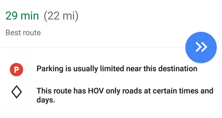 جای پارک خالی در گوگل مپ