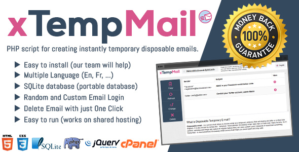 اسکریپت راه اندازی سرویس ایمیل موقت xTempMail