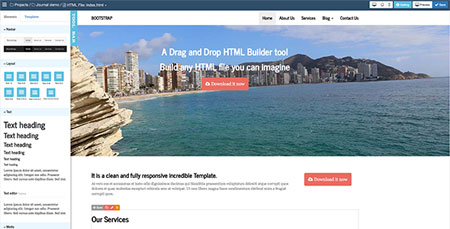 ساخت قالب های حرفه ای Bootstrap با اسکریپت Bootstrap HTML Builder