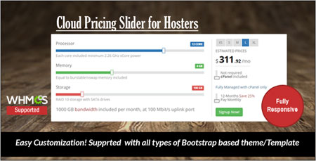 اسکریپت اسلایدر قیمت ابری Cloud Pricing Slider