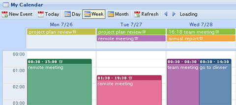 اسکریپت تقویم wdCalendar مشابه Google Calendar