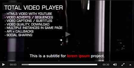 اسکریپت اجرای ویدئو در وب سایت Total Video Player