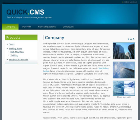 اسکریپت مدیریت محتوای Quick CMS